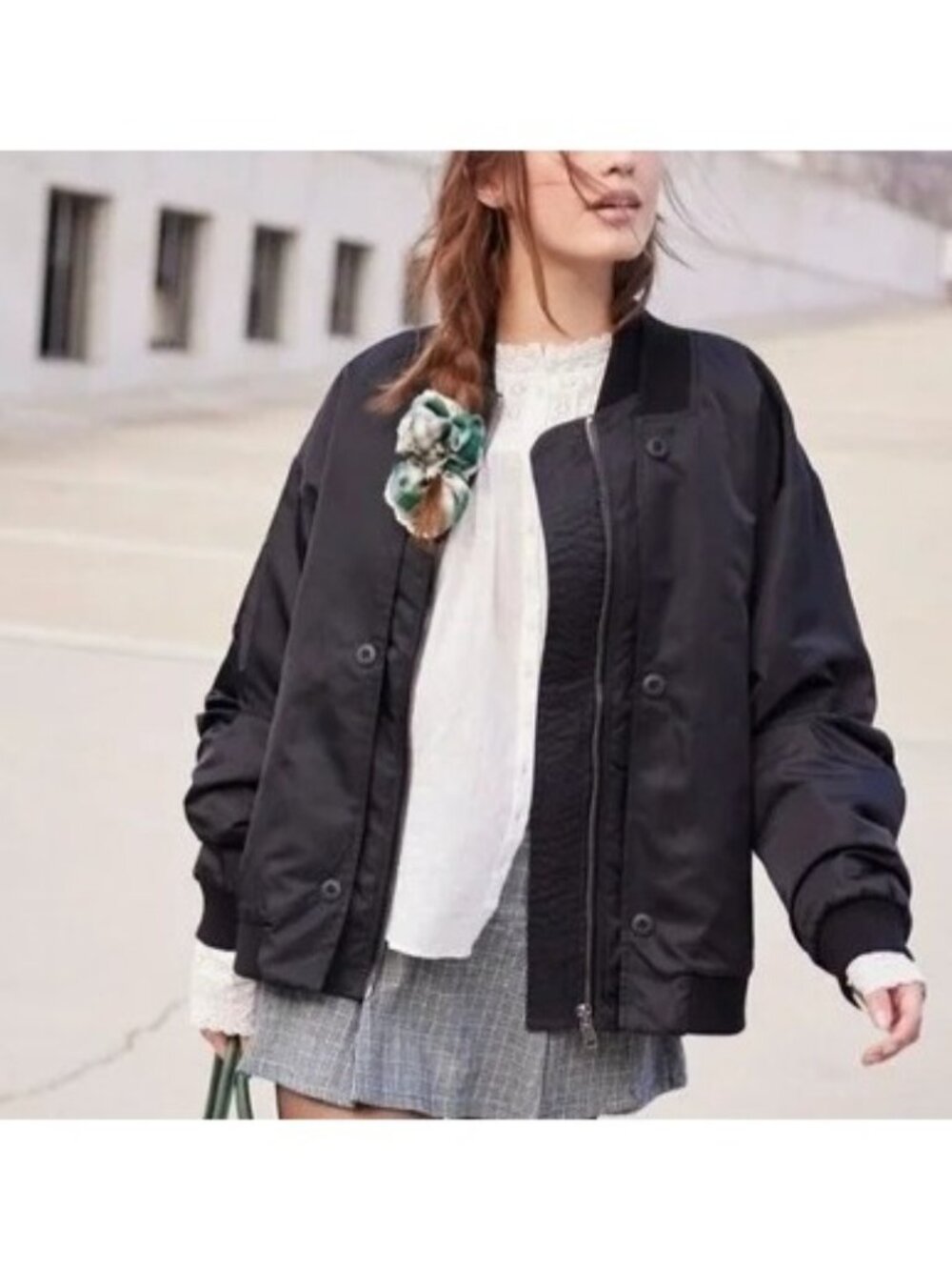 Free People Keep Sake Bomber Jacket Retro Boho Indie Grunge Y2K 90s Womens S
